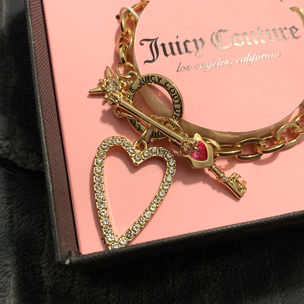 Juicy Couture heart, star & key charm bracelet